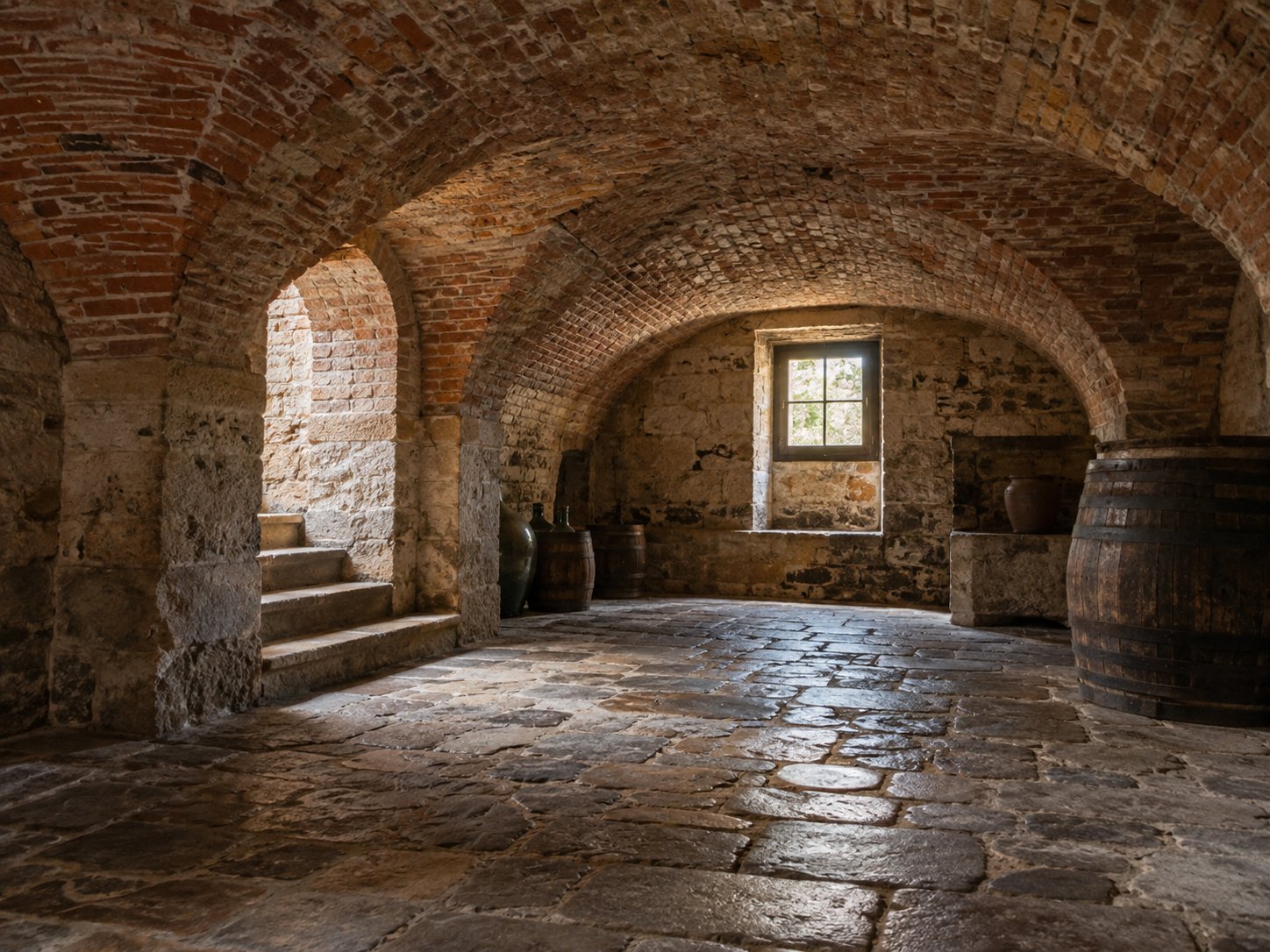 Cave voûtée en brique d’une maison ancienne